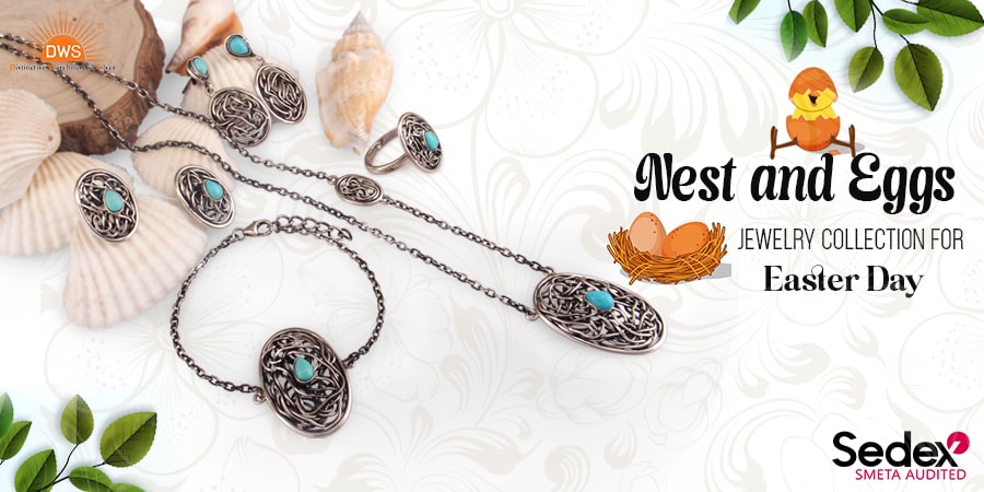 Nest and Eggs Jewelry Collection for Easter Day